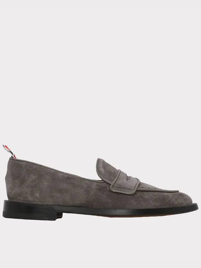 Women's Varsity Suede Penny Loafers Grey - THOM BROWNE - BALAAN 2