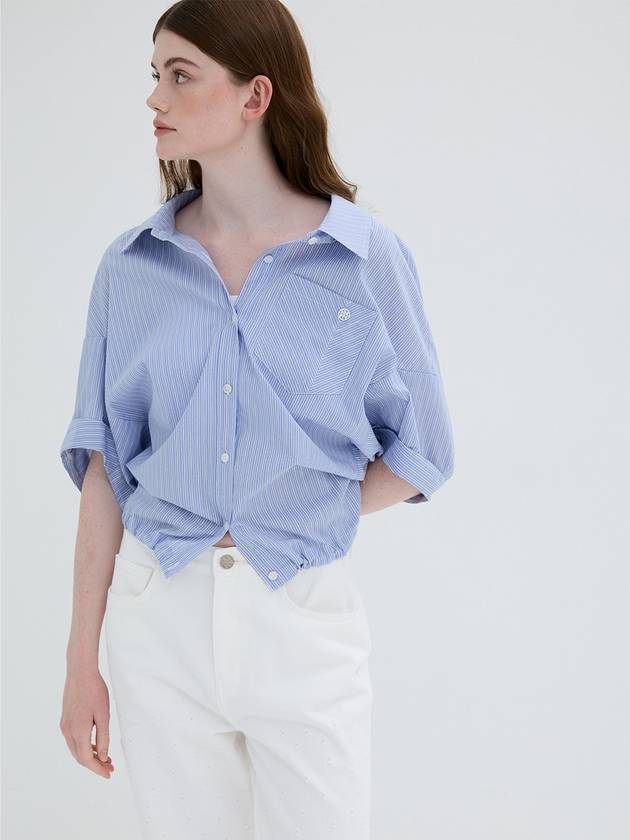 Back flare crop shirtBlue - REAL ME ANOTHER ME - BALAAN 1