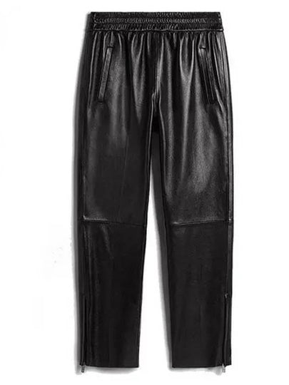 Leather Straight Pants Black - GOLDEN GOOSE - BALAAN 2