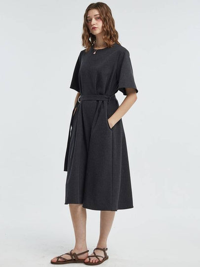 Linen Belt One Piece Charcoal - MANAVIS7 - BALAAN 2