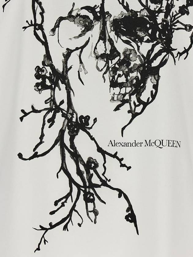 Skull Graphic Print Short Sleeve T-Shirt White - ALEXANDER MCQUEEN - BALAAN 5