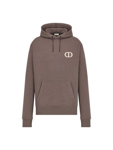 CD Icon Organic Cotton Fleece Hoodie Brown - DIOR - BALAAN 1