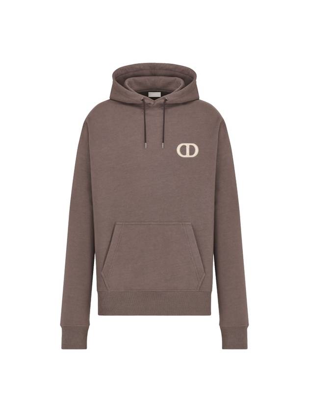 CD Icon Organic Cotton Fleece Hoodie Brown - DIOR - BALAAN 1