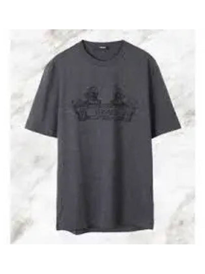 Cartouche Short Sleeve T-Shirt Grey - VERSACE - BALAAN 2