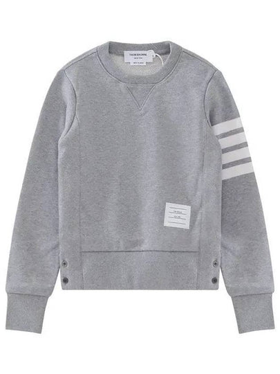 Engineered 4 Bar Stripe Loopback Jersey Knit Crewneck Sweatshirt Light Grey - THOM BROWNE - BALAAN 2