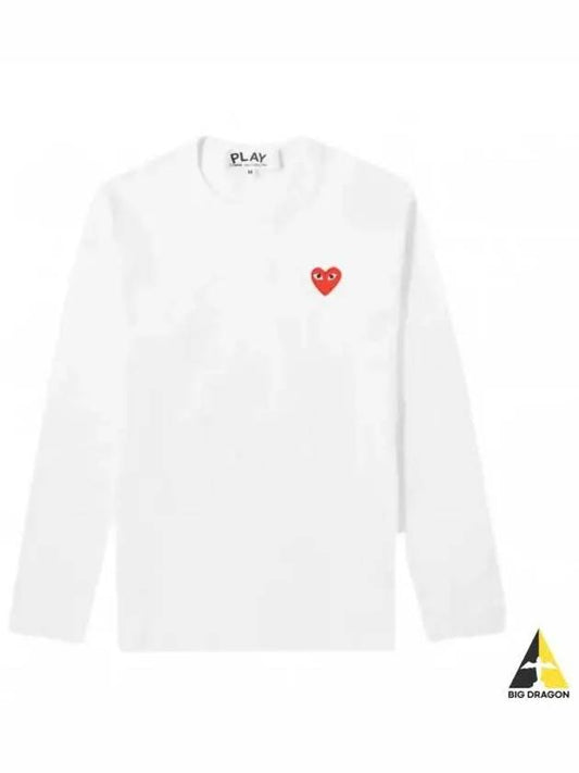 Red Heart Wappen Long Sleeve T-Shirt White - COMME DES GARCONS - BALAAN 2