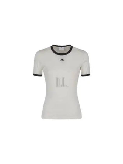 Contrast Signature Short Sleeve T-Shirt White - COURREGES - BALAAN 2