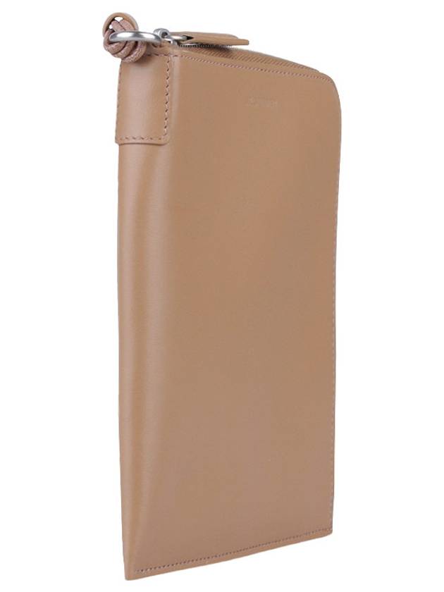 Strap Tangle Calfskin Leather Passport Wallet Beige - JIL SANDER - BALAAN 5