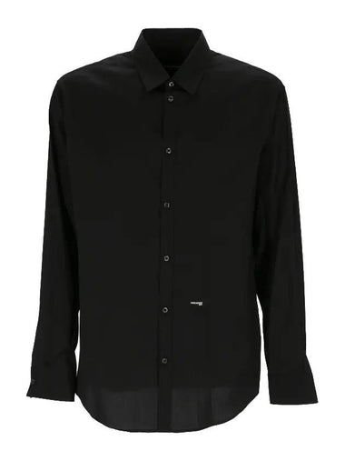 mini logo relaxed fit long sleeve shirt black - DSQUARED2 - BALAAN 1