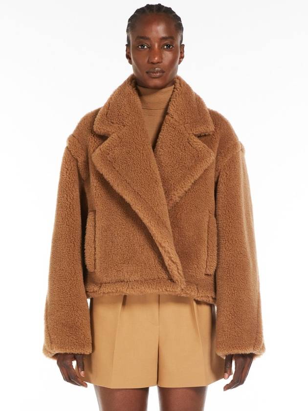 Gardone Crop Teddy Jacket Camel - MAX MARA - BALAAN 4