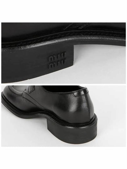 Leather Brogue Loafers Black - MIU MIU - BALAAN 7