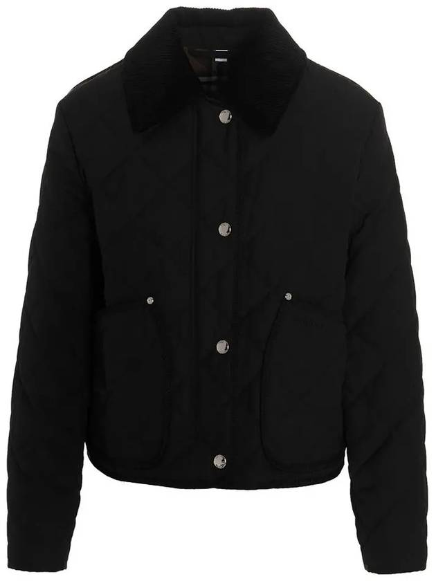 Striped point cropped quilted jacket black - BURBERRY - BALAAN 2