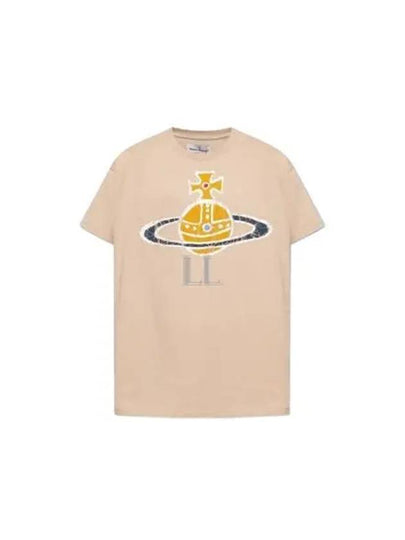 Women's Print Logo Short Sleeve T-Shirt Beige - VIVIENNE WESTWOOD - BALAAN 2