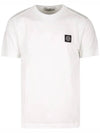 Logo Patch Short Sleeve T-Shirt White - STONE ISLAND - BALAAN 3