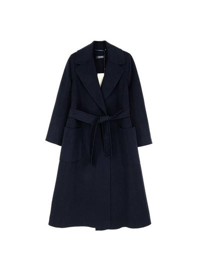 Agata Virgin Wool Single Coat Navy - MAX MARA - BALAAN 2