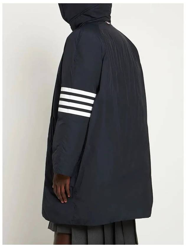 Men's 4 Bar Poly Twill Hooded Parka Navy - THOM BROWNE - BALAAN 6