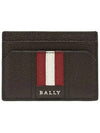 Signature Stripe Card Wallet Brown - BALLY - BALAAN.