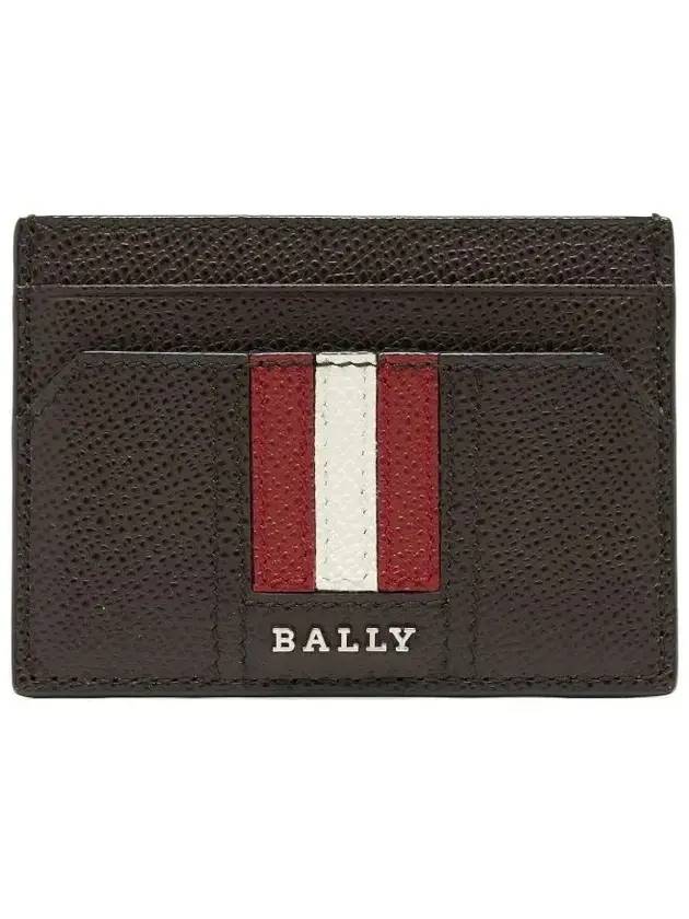 Signature Stripe Card Wallet Brown - BALLY - BALAAN.