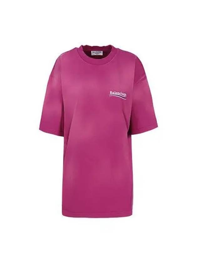 Wave Logo Political Campaign Large Fit Short Sleeve T-Shirt Pink - BALENCIAGA - BALAAN 2