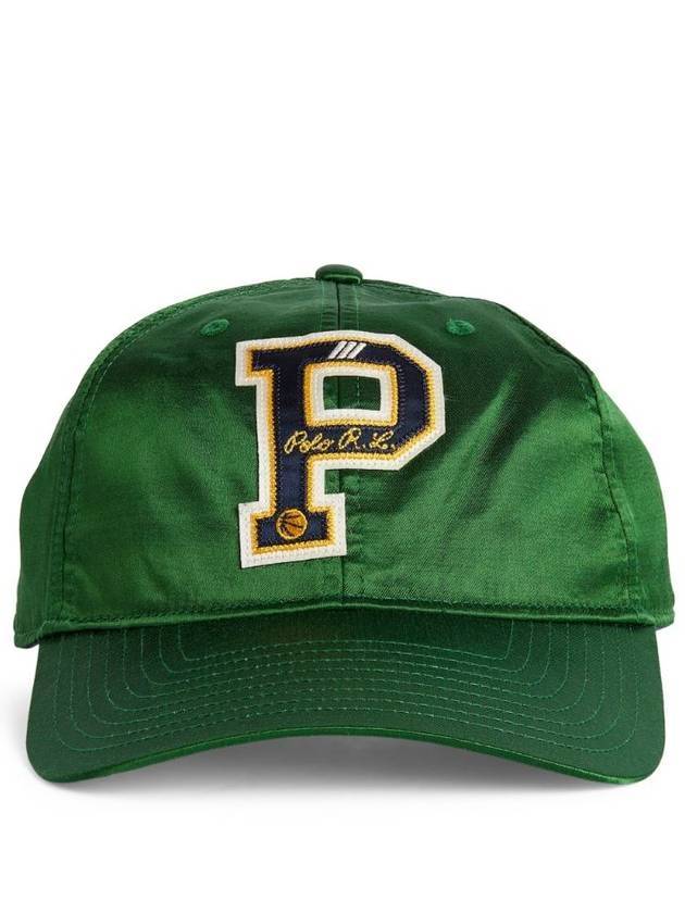 Logo Patch Satin Ball Cap Green - POLO RALPH LAUREN - BALAAN 1