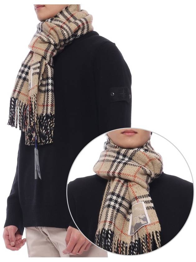 Check Reversible Wool Cashmere Scarf Sand - BURBERRY - BALAAN 2