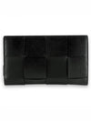 Intrecciato Zipper Around Medium Wallet Black - BOTTEGA VENETA - BALAAN 2