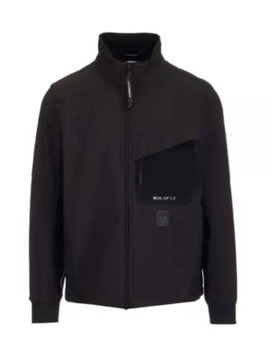 Logo Patch Shell-R Stand Collar Zip Up Jacket Black - CP COMPANY - BALAAN 2