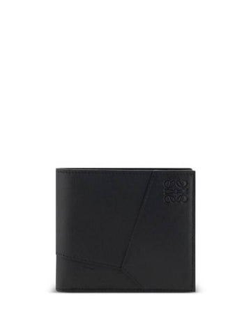 Men's Puzzle Bifold Classic Calfskin Half Wallet Black - LOEWE - BALAAN 1