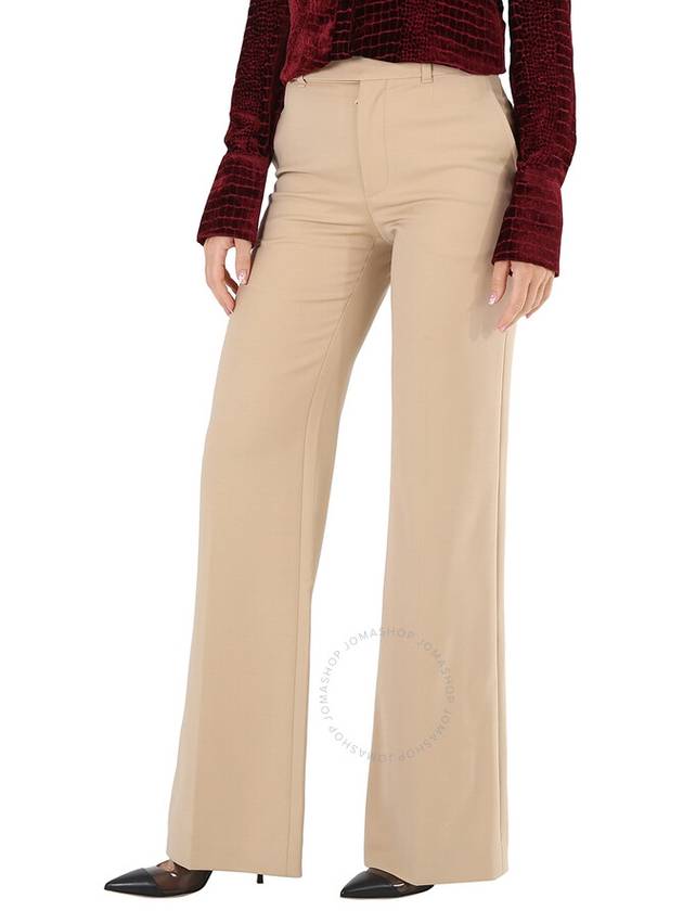 Wool Canvas Flare Slacks Beige - CHLOE - BALAAN 4