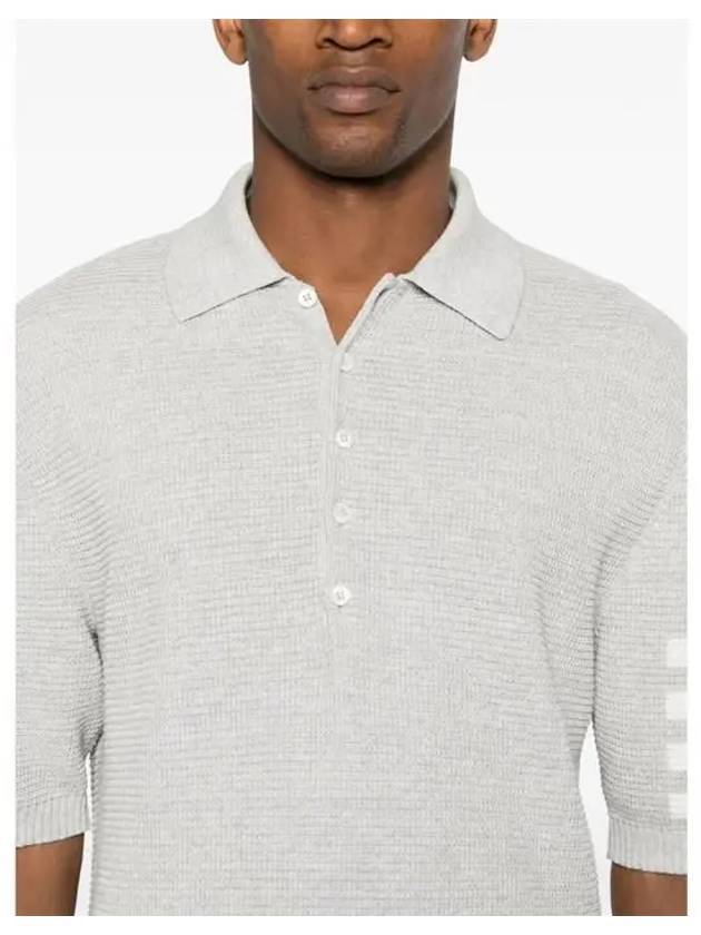 Cotton 4-Bar Relaxed Fit Polo Shirt Grey - THOM BROWNE - BALAAN 6