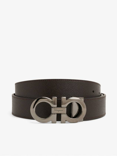 Gancini Reversible Adjustable Leather Belt Black - SALVATORE FERRAGAMO - BALAAN 2