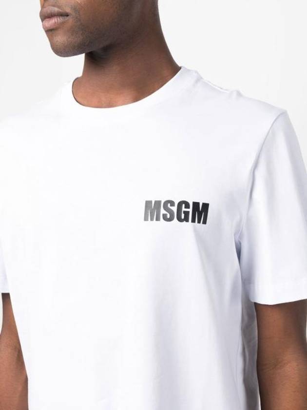 Back Logo Print Cotton Short Sleeve T-Shirt White - MSGM - BALAAN 4