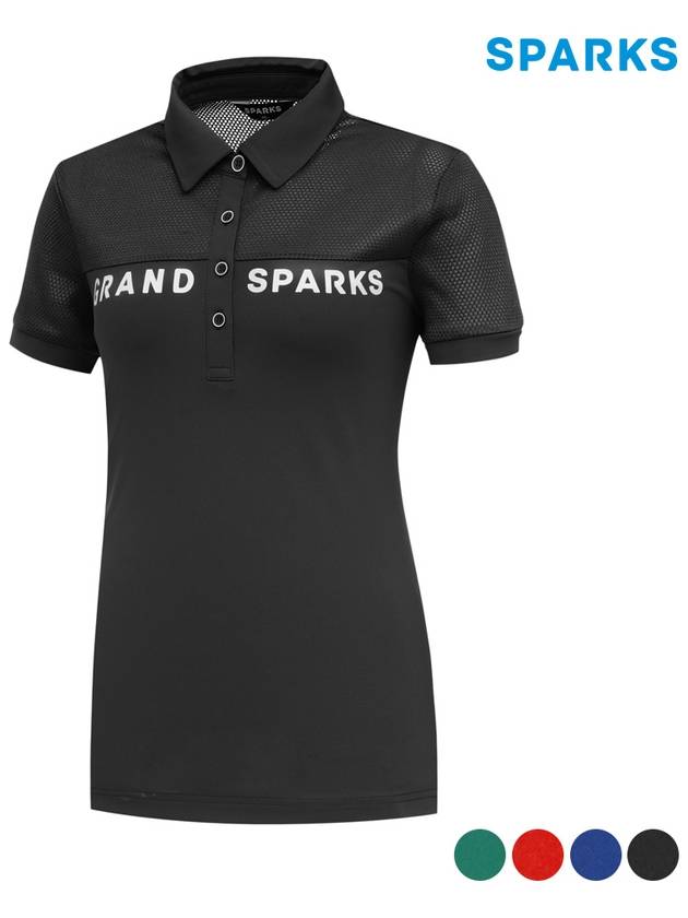 Logo Mesh Short Sleeve Collar T-Shirt SO2LTS130 - SPARKS - BALAAN 3