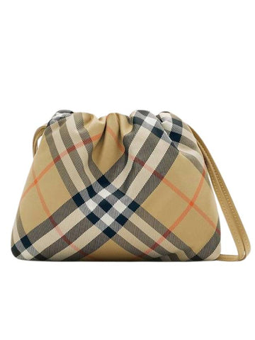 Kids Check Pouch Bag Sand - BURBERRY - BALAAN 1