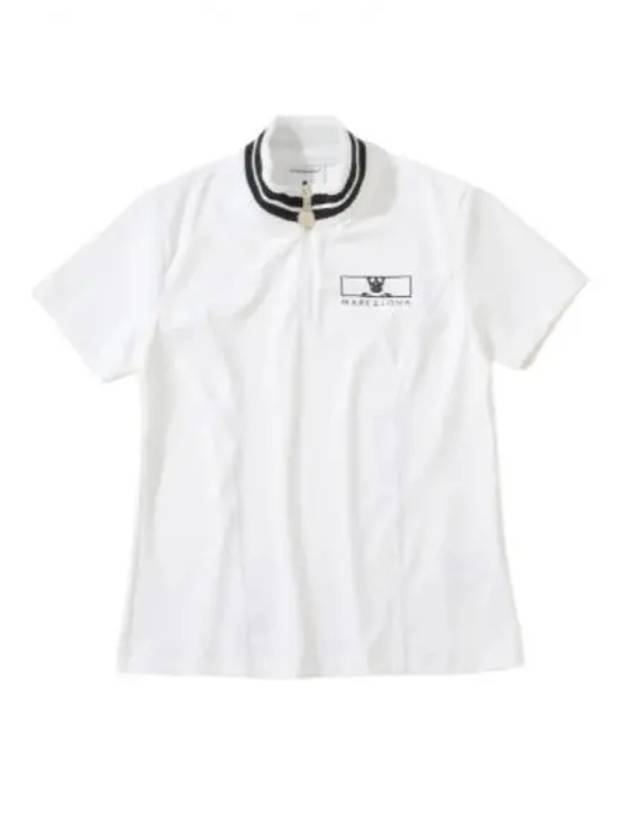 24 Pave Zip Mock Tee MLW 4B AA06 0001 Women s Neck T Shirt - MARK & LONA - BALAAN 1