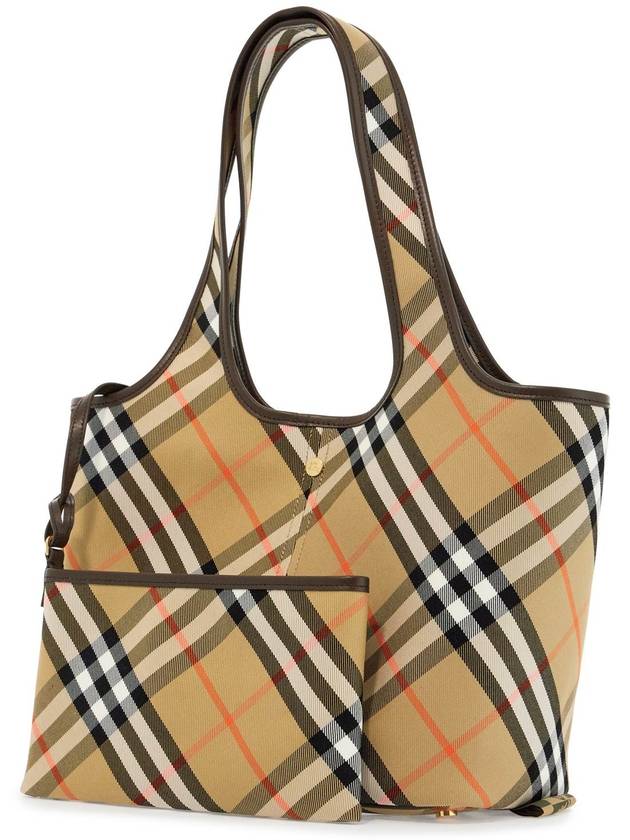 Check Small Tote Bag Sand - BURBERRY - BALAAN 4