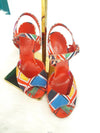 Daol Beomeo Branch Multicolor fabric open toe slingback 36 Condition A - HERMES - BALAAN 1