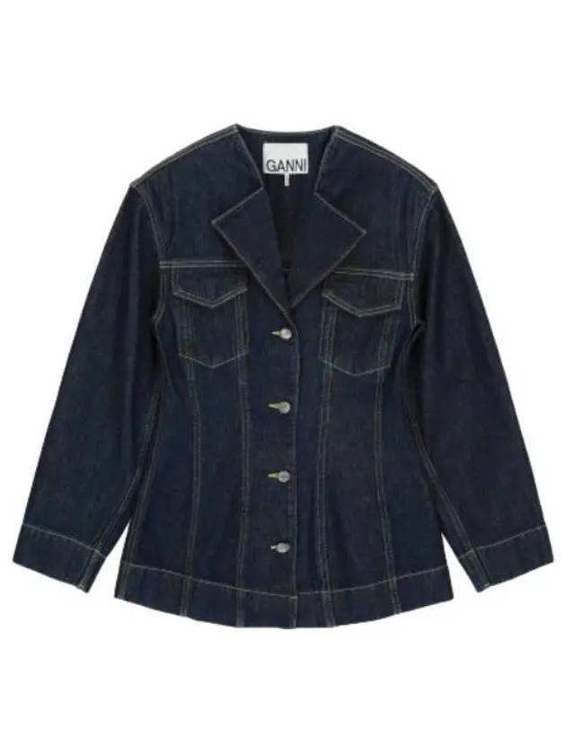 Denim Blazer Rinse Suit Jacket - GANNI - BALAAN 1