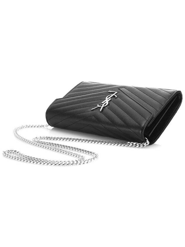 Cassandre Matelasse Chain Cross Bag In Grain de Poudre Embossed Leather Black - SAINT LAURENT - BALAAN 10