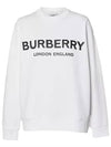 Logo Print Sweatshirt White - BURBERRY - BALAAN.