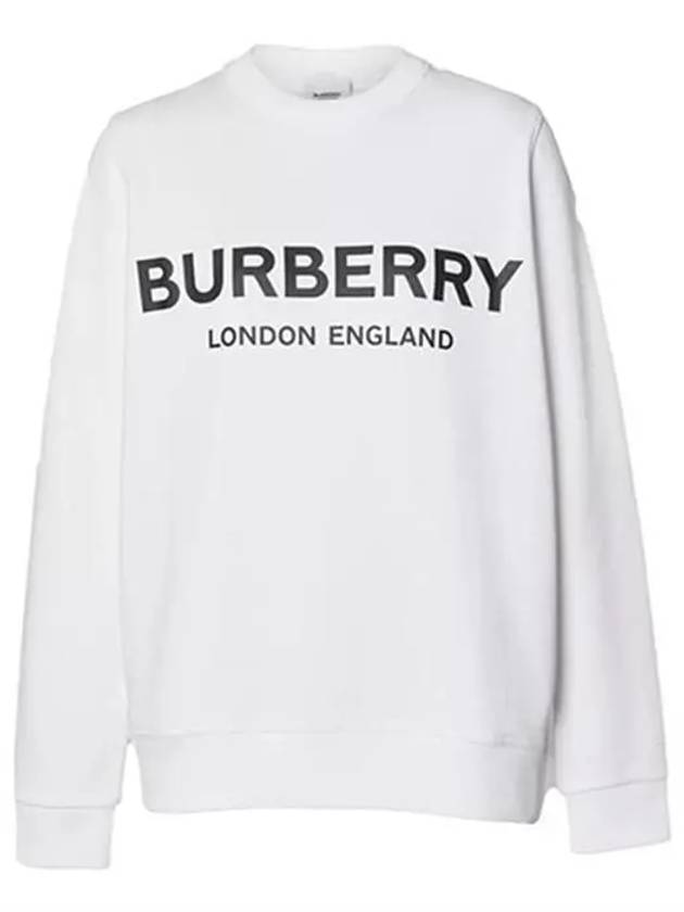 Logo Print Sweatshirt White - BURBERRY - BALAAN.