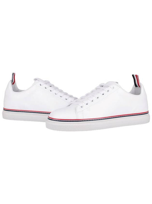 Tennis Vitello Calf Leather Low Top Sneakers White - THOM BROWNE - BALAAN 2