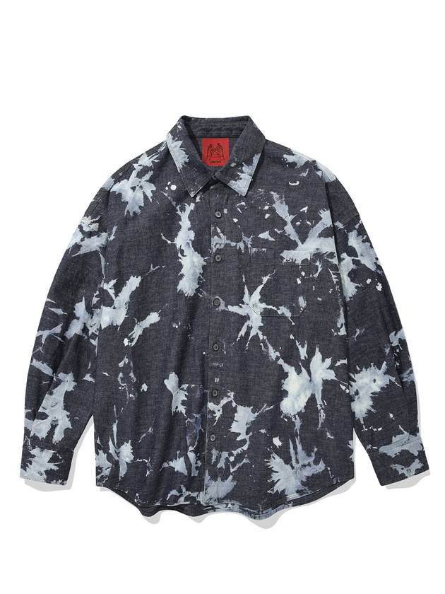 hand bleached oversized denim shirt dark navy - CONECTX - BALAAN 1