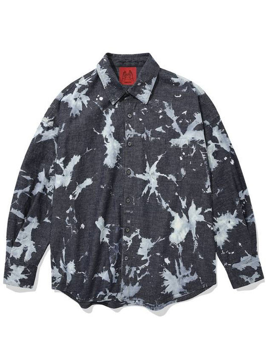hand bleached oversized denim shirt dark navy - CONECTX - BALAAN 2