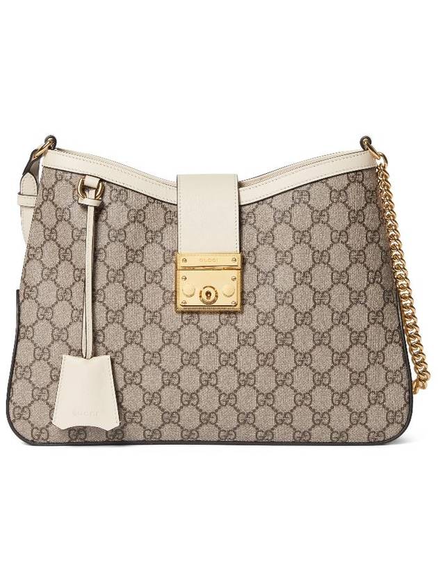 Padlock GG Supreme Medium Shoulder Bag Beige Ebony - GUCCI - BALAAN 1