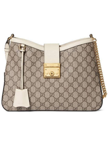 Padlock GG Supreme Medium Shoulder Bag Beige Ebony - GUCCI - BALAAN 1