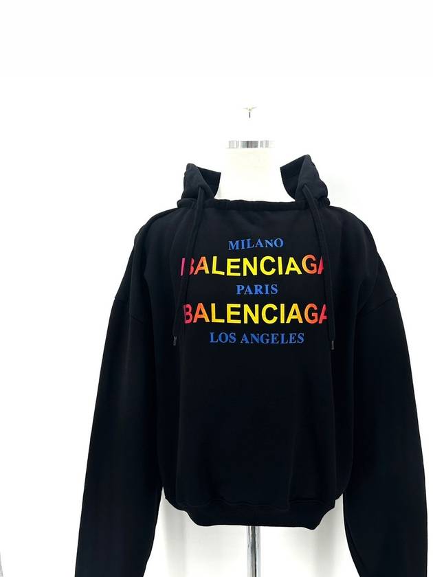 Logo rainbow cropped hooded sweatshirt - BALENCIAGA - BALAAN 1