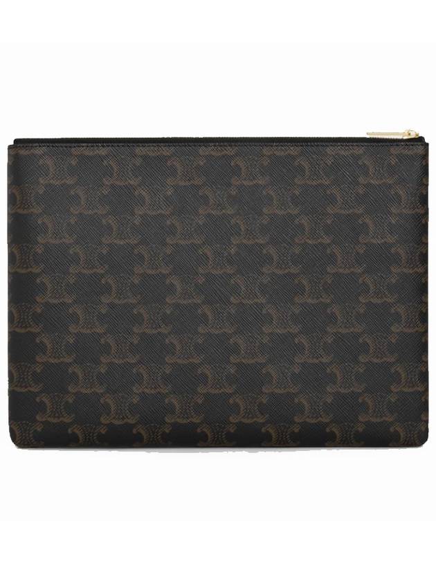 Triomphe Canvas Pouch Clutch Bag Black - CELINE - BALAAN 4