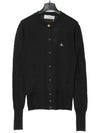 Bea Embroidered Logo Cardigan Black - VIVIENNE WESTWOOD - BALAAN 2