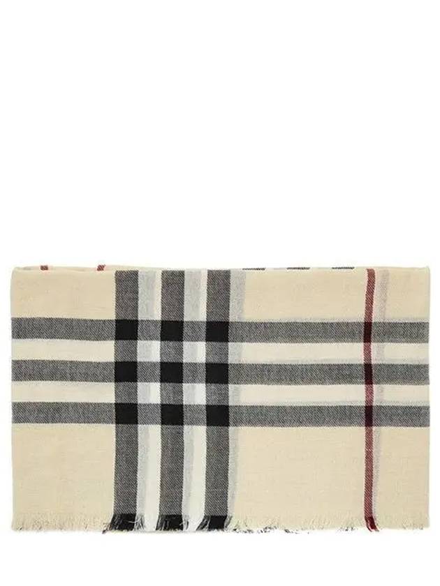 Checked Wool Scarf Beige - BURBERRY - BALAAN 2